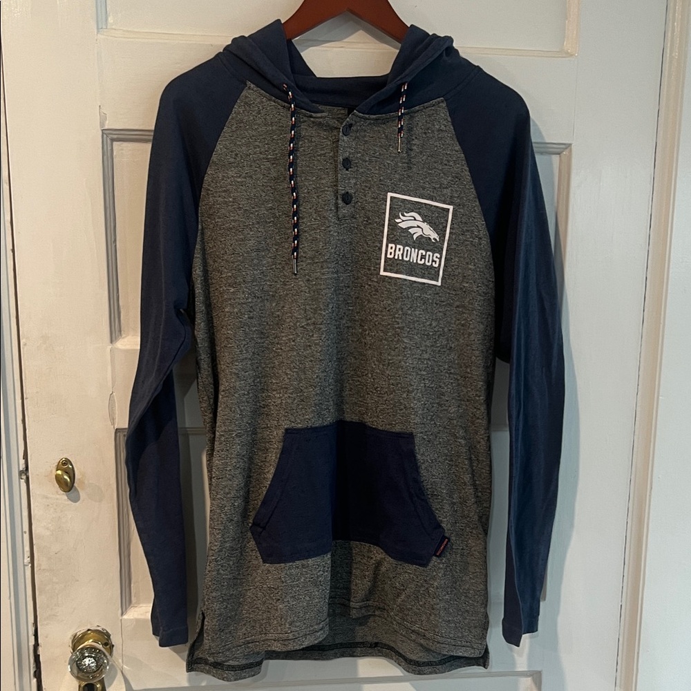 Navy and Gray Men's Hoodie